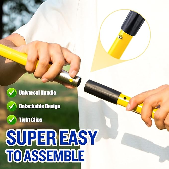 Pooper Scooper for Large Dogs, Adjustable Long Handle Metal Tray and Spade Poop Scooper for Dogs with Bin for Pet Waste Removal, No Bending Clean Up Pooper Scooper for Medium and Large Dogs
