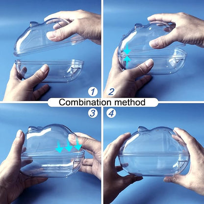 Hamster Bathtub,Hamster Bathroom,Small Animal Habitat Décor,Sand Bath Container Transparent Beds,Hamster Bed,Ice Bathtub,Sleep Pad Nest,Sand Bath Box for Cage Accessories（M）