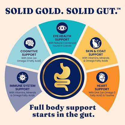 Solid Gold NutrientBoost™ Cat Food Toppers for Cats - High Protein Meal Topper & Crunchy Cat Treats for Indoor Cats w/Vitamins, Minerals & Amino Acids for Gut Health & Immune Support - All Ages - 1lb