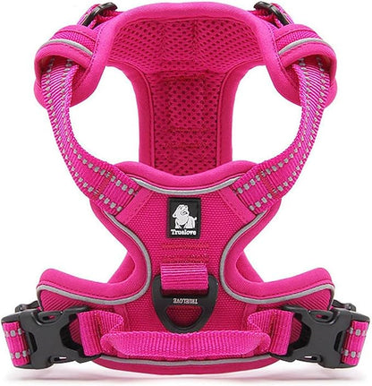 TRUE LOVE Truelove Adjustable No-Pull Dog Harness Reflective Pup Vest Harnesses Comfortable Control Brilliant Colors TLH5651(Fushcia,XS)