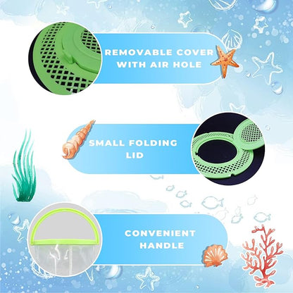 Foldable Small Aquarium, Portable Fish Tank, Fish Transport Container, Plasitc Fish Bowl, Beginner Tank, Great Concept for Catching and Release Critters, Beach, Pool and Lake