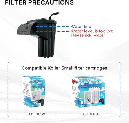 Koller Products 6.5-Gallon Aquarium Kit with Power Filter and LED Lighting, (AP650)
