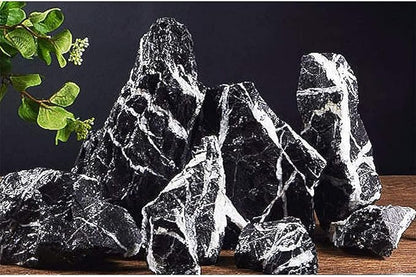 LANDEN Natural Tonwa Stones Slate Stones for Aquariums Terrariums, Paludarium,Vivariums, Reptile and Amphibian Enclosures (17lbs, 2 to 8 inches)
