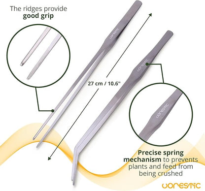 4Pcs Aquascaping Tools, Terrarium Tools, Aquarium Tools Set with Stainless Steel Aquarium Tweezers, Aquarium Scissors and Spatula - Aquascape Tools Set for Trimming, Maintenance
