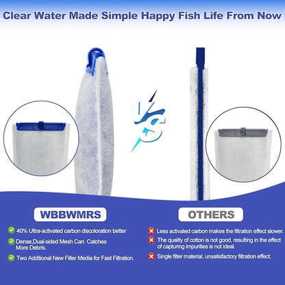 16-Pack Large Replacement Filter Cartridges Compatible with Tetra Whisper Bio-Bag Filters Large Aaquarium Filter Cartridges for Whisper 20i/40i /IQ20/30/45/60 PF20/30/40/60 Power Filters