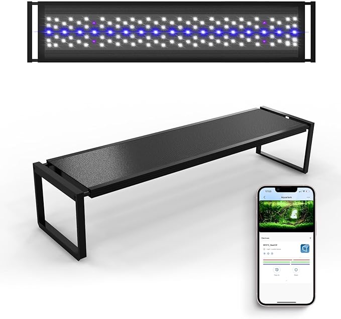 FZONE LED Aquarium Light with APP Control, Full Spectrum for 35-43" Planted Aquariums, Timer Sunrise/Sunset,60W (Light 90)