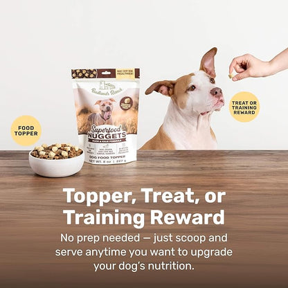 Superfood Nuggets- Premium, Freeze-Dried raw Dog Food Topper or Treat. Powerful Nutrient-Dense Ingredients. No Artificial additives. Duck and Kale Formula 8oz - 4pk Bundle
