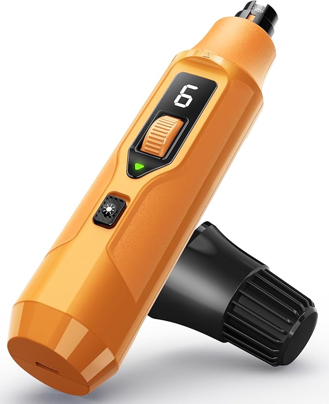 YABIFE 7-Speed Pet Nail Grinder with Light – Heavy Duty, Whisper Quiet Nail Trimmer for Dogs, Cats, Birds & Small Animals – Single-Handed Operation