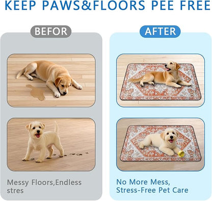 Washable Pee Pads for Dogs 2 Pack, Absorbent Reusable Puppy Pads Waterproof, Leakproof & Non-Slip Whelping Pad, Potty Training Pads for Dogs Playpen Mat 24x36