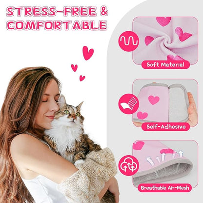 Cat Grooming Hammock, Self-Adherent Wrap for Cutting Nails, Anti-Escape Calming Grooming Bag for Medicine, Nail Clipping, Teeth Brushing, Ear Cleaning