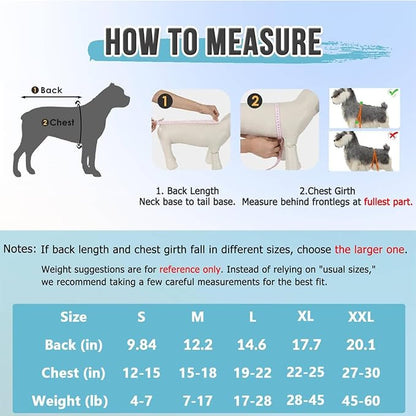 Lukovee Recovery Suit for Dogs, Onesie Surgery Recovery Suit for Female Male Dogs, Abdominal Wounds Cone E-Collar Alternative Prevent Licking Spay Recovery Suit (TBL,M)