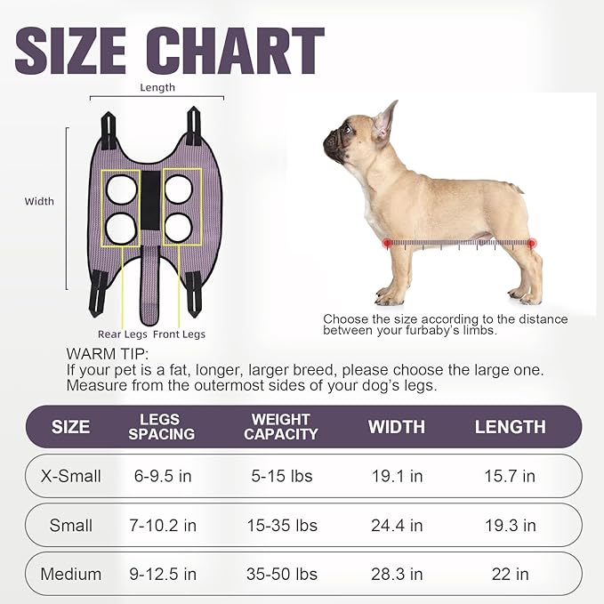 PAWCHIE Dog Grooming Hammock Harness for Dogs & Cats with Pet Nail Clipper Trimmer- Breathable Cat Hanger Sling for Trimming Clipping Nails-Dog Hammock Restraint Bag for Small Medium Large Dog,Pink XS