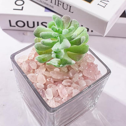 3 Lb Rosy Pink Stones Aquarium Gravel Rocks, Tumbled Chips Crushed Crystal Quartz Healing Stones for Garden|Vase Filler|Fish Turtle Tank Decorations