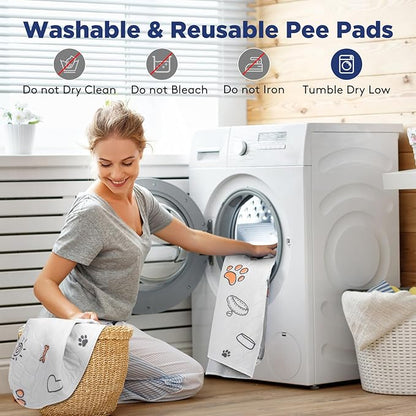 Washable Pee Pads for Dogs, 2 Pack Large 34"x36" Super Absorbent Reusable Puppy Pads Pet Training Pads, 100% Waterproof Non-Slip Puppy Pee Pad Whelping Dog Playpen Crate Mat for Potty, Cage Pads