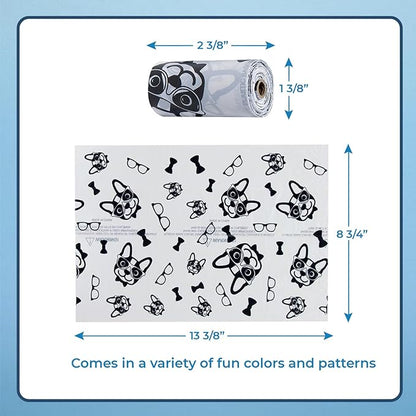 Best Pet Supplies Dog Poop Bags (150 Bags) for Waste Refuse Cleanup, Doggy Roll Replacements for Outdoor Puppy Walking and Travel, Leak Proof and Tear Resistant, Thick Plastic - White