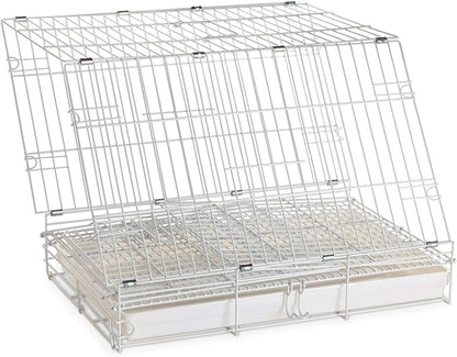 Durable Easy Portable Collapsible Metal Travel or Veterinary Collapsable Parrot Bird Carrier Beaks-Proof Easy Clean Carrier Cage with Stainless Steel Feeder Bowls Natural Wooden Perch