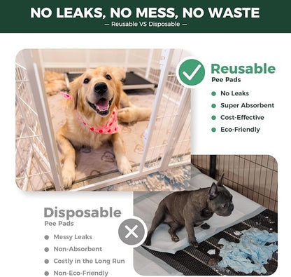 FXW Washable Pee Pads for Dogs, Puppy Pads with Super Absorbent, Specifically Designed for FXW Rollick/Homeplus 24inch 8 Panels Dog Playpen, 63" Square, Khaki, 1 Pack