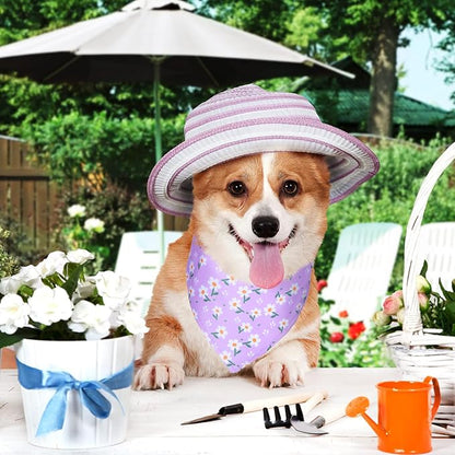 Weewooday 20 Pcs Dog Bandanas Bulk for Summer Adjustable Bandanas Bibs Dog Scarf Bibs Washable Triangle Doggy Kerchief for Small Medium Large Pets Summer Costume