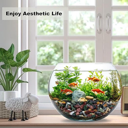 45LB Succulents Rocks for Plants Cactus Gravel Pebbles for Fish Tank 1/2 Inch Natural River Rocks for Vase, Aquarium, Landscaping,Bonsai,Terrarium Pebbles, Mixed Color