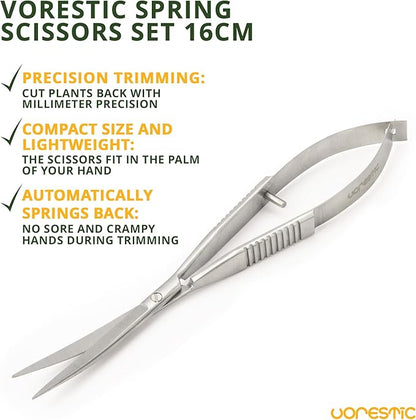 Aquarium Spring Scissors, 6.3 Inch Aquarium Scissors Spring, Aquascaping Spring Scissors, Terrarium and Aquarium Scissors, Aquarium Scissors for Plants