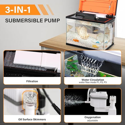 hygger Smart Aquarium Starter Kit, Glass Fish Tank with 24/7 Mode Light, Heater, Water Pump, Filter Media, Auto Feeder,Water Changer, Cleaning Tool, Fishing Net,Timer Automatic Switch (10 Gallon)