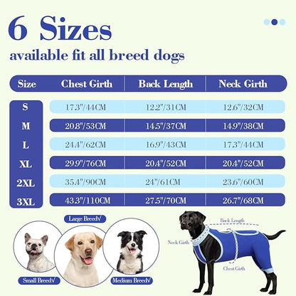 ROZKITCH Dog Surgery Leg Sleeve Rear Legs, Male Female Pet Prevent Licking Wound Elbow Knee Protector, Dog Recovery Suit Cone Collar Alternative Pants Shirt for Wound Heal Wrap Blue S