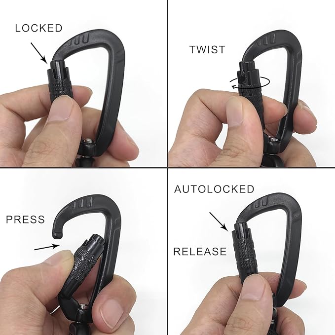 Rope Dog Leash with Two Handles, 6 Foot Heavy Duty Dog Leash with Aviation Aluminum Auto Locking Carabiner, Strong Nylon Pet Lead for Small, Medium, Large Dogs (Brown, 6FT-Two Handle)