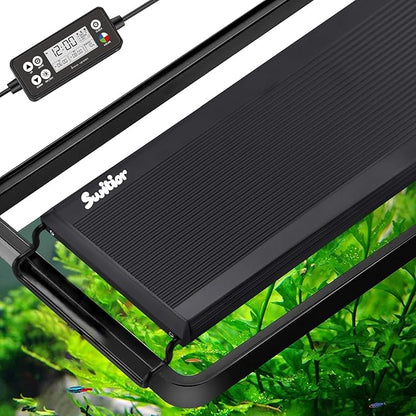 24/7 LED Aquarium Light, IP68 Waterproof Extendable Bracket Fish Tank Light with Timer, 7 Colors, 10 Level Adjustable Brightness, DIY Mode Full Spectrum Aquarium Plant Light for 48-54 Inch Fish Tank