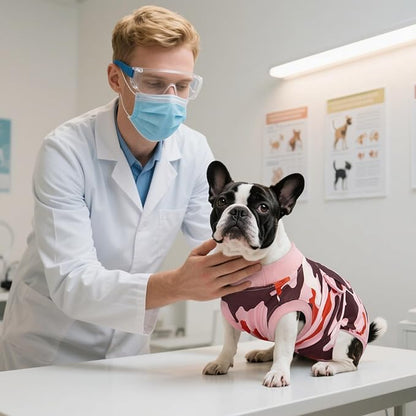 Kuoser Recovery Suit for Dogs Cats After Surgery, Professional Pet Recovery Shirt Dog Abdominal Wounds Bandages, Substitute E-Collar & Cone,Prevent Licking Dog Onesies Pet Surgery Recovery Suit