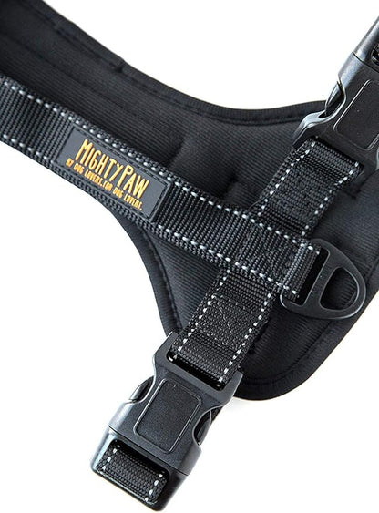 Mighty Paw Dog Car Harness - Vehicle Safety Gear - 2 Leash Attachment - Adjustable Straps - Reflective Stitching - Soft Padding - Standard Harness Functionality - No Pull Front Leash Attachment - S