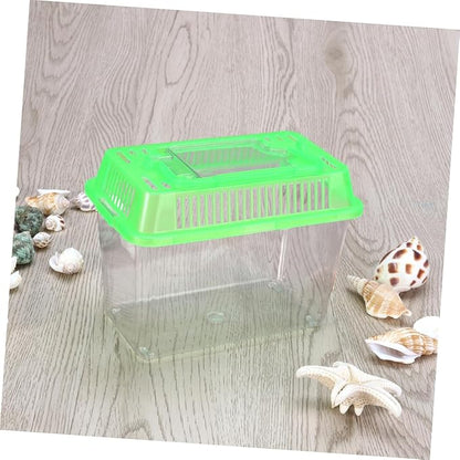 Betta Fish Tank LED Fish Tank Plastic Aquarium Gallon Fish Bowl Small Betta Tank Fish Box with Portable Goldfish Bowl Frog Suite Travel Green Portable Fish Tank Travel