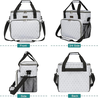 BAGLHER Dog Travel Bag, Pet Travel Bag (ALL Pet Travel Supplies), With 2 Pet Food Containers and 2 Collapsible Silicone Bowls; Essential Kits for Pet Travel DLwhite