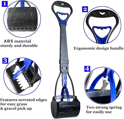 Non-Breakable Pooper Scooper for Large Medium & Small Dogs Heavy Duty, 28“Long Handled Dog Poop Scooper for Grass,Durable Dog Poop Pick Up Tool, Poop Grabber