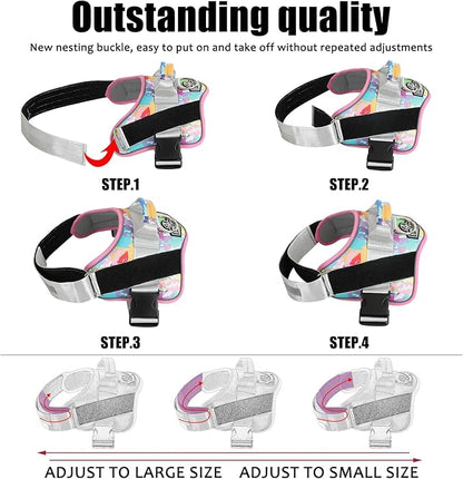 Bolux Dog Harness, No-Pull Reflective Dog Vest, Breathable Adjustable Pet Harness with Handle for Outdoor Walking - No More Pulling, Tugging or Choking (X-Small (Pack of 1), OilPainting)
