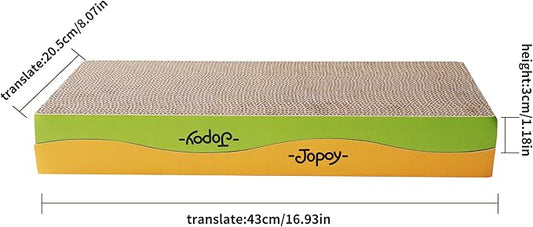 Cat Scratching Board, Corrugate Cat Scratcher for Indoor Cats with Catnip, Cat Scratch Pad with Scratch Textures Design, Cardboard Cat Scratcher with Double-Sided Usability