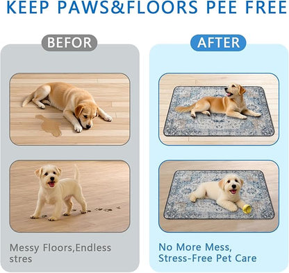 Washable Pee Pads for Dogs 2 Pack, Absorbent Reusable Puppy Pads Waterproof, Leakproof & Non-Slip Whelping Pad, Potty Training Pads for Dogs Playpen Mat 24x36