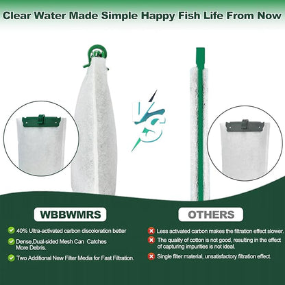 8 Count Medium Filter Cartridges Compatible with Tetra Whisper Bio-Bag Filters Medium Replacement Filter Cartridges for Whisper ReptoFilter and 10i IQ10 PF10 Power Filters -Ready to Use