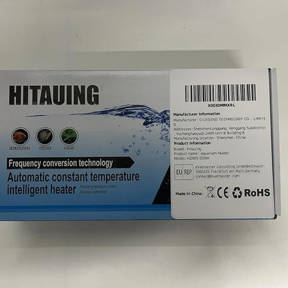 HiTauing Aquarium Heater, 300W Fish Tank Heater with LED Digital Display & 5 Safety Protection, Submersible Aquarium Heater with 2 Suction Cup and 8.2Ft Cord for 40-75 Gallon Fish Tank.