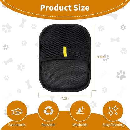 2PCS Electrostatic Pet Grooming Gloves, Reusable Hair Remover for Dog Cat Fur on Clothes Furniture Car Seat/Red