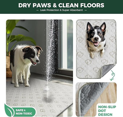 FXW Washable Pee Pads for Dogs, Puppy Pads with Super Absorbent, Specifically Designed for Whelping Box, 32" Round, Khaki, 1 Pack