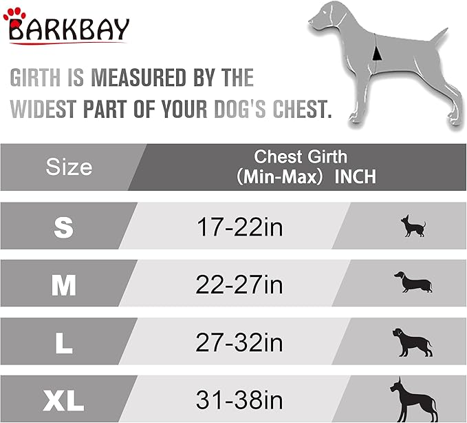 BARKBAY No Pull Dog Harness Front Clip Heavy Duty Reflective Easy Control Handle for Large Dog Walking(Red,L)
