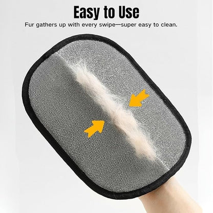2PCS Pet Hair Removal Glove, 2025 Pet Hair Remover Electrostatic Gloves Washable Reusable Grooming Tool for Cats & Dogs Furniture Bed Sheets Couch Clothes Carpet Car Seat