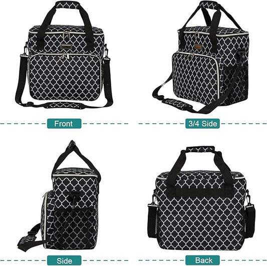 BAGLHER Dog Travel Bag, Pet Travel Bag (ALL Pet Travel Supplies), With 2 Pet Food Containers and 2 Collapsible Silicone Bowls; Essential Kits for Pet Travel DLblack