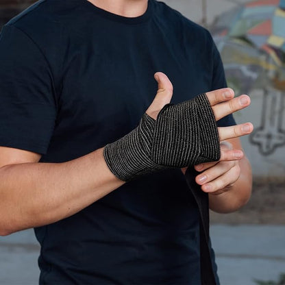 Treela 36 Pcs Self Adherent Bandage 4" X 5 Yard Wrap Breathable Cohesive Bandage Elastic Adhesive Tape for Stretch Athletic Sports Wrist Ankle(Black)