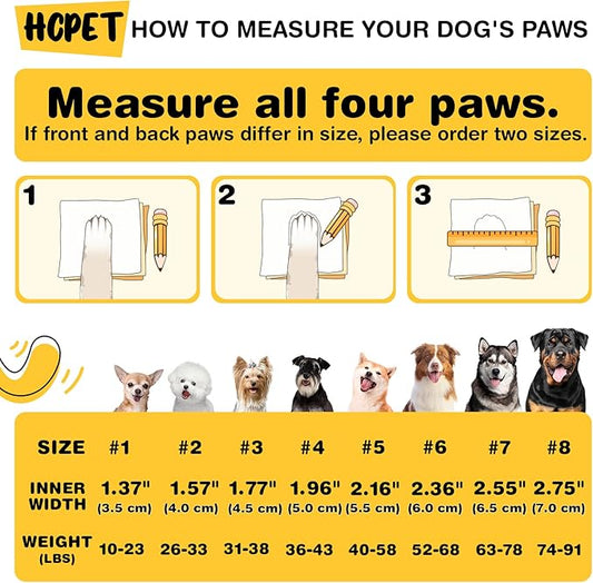 Hcpet Dog Shoes, Dog Boots & Paw Protectors for Winter Snowy Days, Rainy Weather, Outdoor Anti-Slip Sole Dog Booties for Hardwood Floor Black-Leg 5
