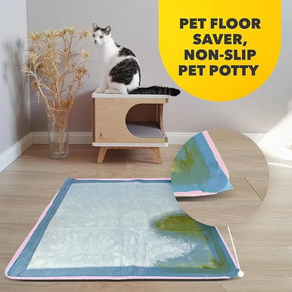 TidyFriend 2 Pack Dog Pee Pad Holder Tray Fits for 24” x 24” Wee Wee Pee Pads - Stable Grip, Raised Edges, Quick-Wipe Silicone Surface Dog Potty Tray Holder for Indoor Flooring Protection (Rose)