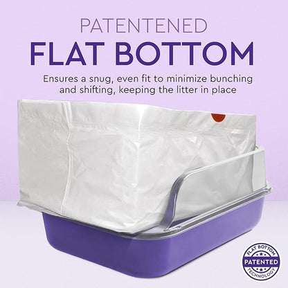 Alfapet Heavy Duty Flat Bottom Cat Litter Box Liners - Extra Giant 15 Count - Tear-Resistant Cat Litter Bags - Kitty Litter Liners for Rectangular Litterbox Pans, 36” x 18” x 2MIL Thick 30 lb Capacity