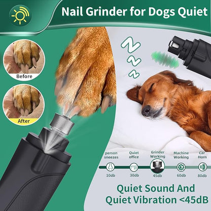 2-in-1 Dog Nail Clippers & Cat Nail Clippers Trimmers for Large Medium Small Dogs Cats Claw Trimmer Quick Sensor and Safety Guard USB Rechargeable with 2 LED Lights Dogs Nail Trimmer