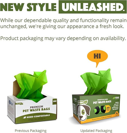 Doggy Do Good Poop Bags for Dogs (200 Ct), Easy Open Dog Poop Bags Rolls, Certified Home Compostable
