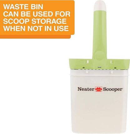 Neater Pet Brands Neater Scooper Standard Cat Litter Scoop, 15 Refill Bags – Mess-Free Cat Litter Scooper with Bag, Spill-Proof Kitty Box Sifter, Bin Doubles as Scoop Holder, For Single-Cat Households